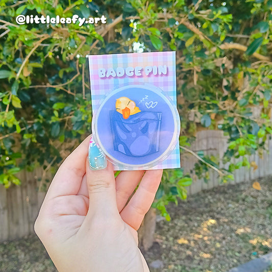 Sleepy Pocket Ducky | Badge Pin