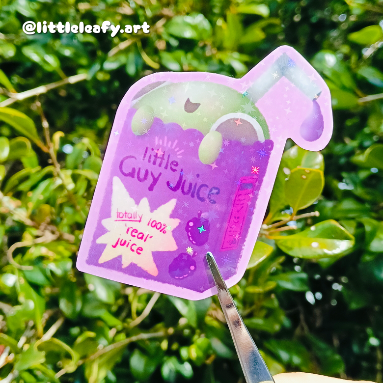 Little Guy Juice | Clear & Holographic Stickers