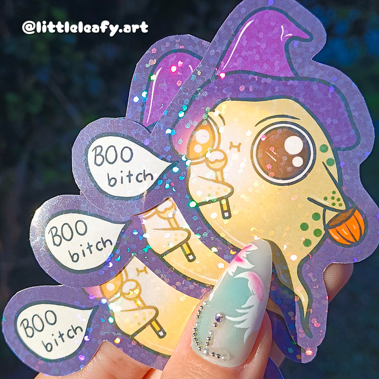 Boo Tadpole Wizard | Holographic Stickers