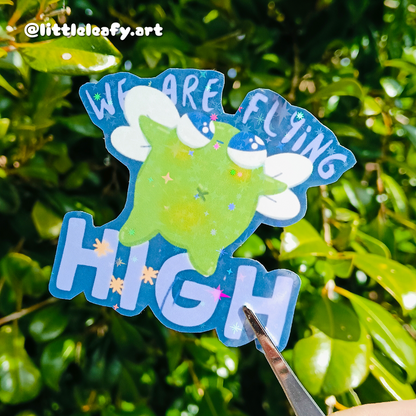 Flying High Froggy | Holographic Stickers